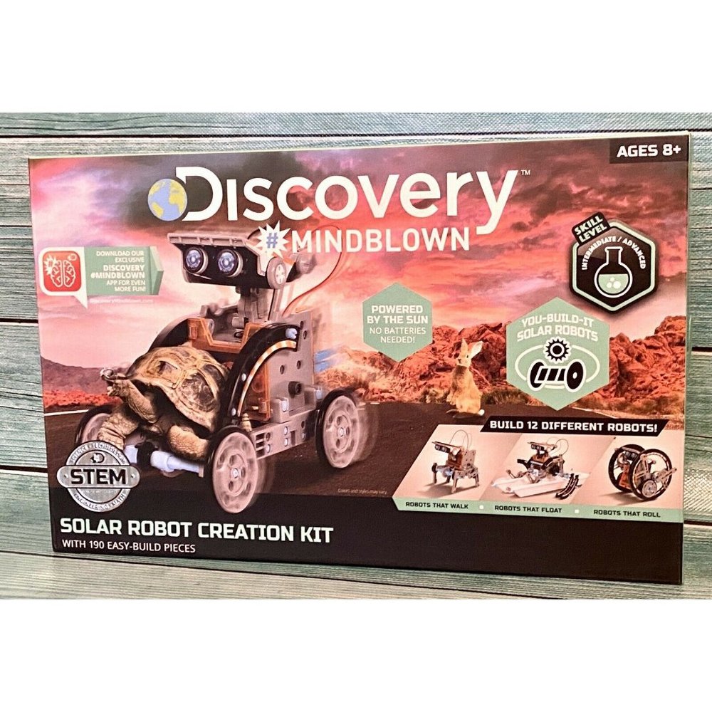 Discovery Mindblown Solar Robot Creation Kit Stem DIY Learning 12-in-1 190 PCS